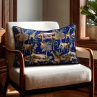 Safari Voyage | Sustainable Velvet Rectangle Cushion - Midnight 50 x 30 cm Standard by Izabela Peters