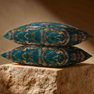 Safari Voyage | Sustainable Velvet Rectangle Cushion - Teal 50 x 30 cm Standard by Izabela Peters