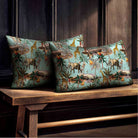 Safari Voyage | Sustainable Velvet Rectangle Cushion - Blue Surf 50 x 30 cm Standard by Izabela Peters