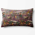 Safari Voyage | Sustainable Velvet Rectangle Cushion - Italian Grape 50 x 30 cm Standard by Izabela Peters