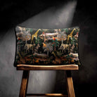 Safari Voyage | Sustainable Velvet Rectangle Cushion - Charcoal 50 x 30 cm Standard by Izabela Peters