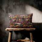 Safari Voyage | Sustainable Velvet Rectangle Cushion - Italian Grape 50 x 30 cm Standard by Izabela Peters