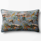 Safari Voyage | Sustainable Velvet Rectangle Cushion - French Grey 50 x 30 cm Piped by Izabela Peters