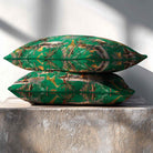 Safari Voyage | Sustainable Velvet Rectangle Cushion - Emerald Green 50 x 30 cm Standard by Izabela Peters