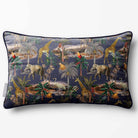 Safari Voyage | Sustainable Velvet Rectangle Cushion - Graphite 50 x 30 cm Piped by Izabela Peters