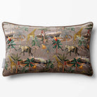Safari Voyage | Sustainable Velvet Rectangle Cushion - Dovedale Stone 50 x 30 cm Piped by Izabela Peters