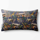 Safari Voyage | Sustainable Velvet Rectangle Cushion - Graphite 50 x 30 cm Standard by Izabela Peters