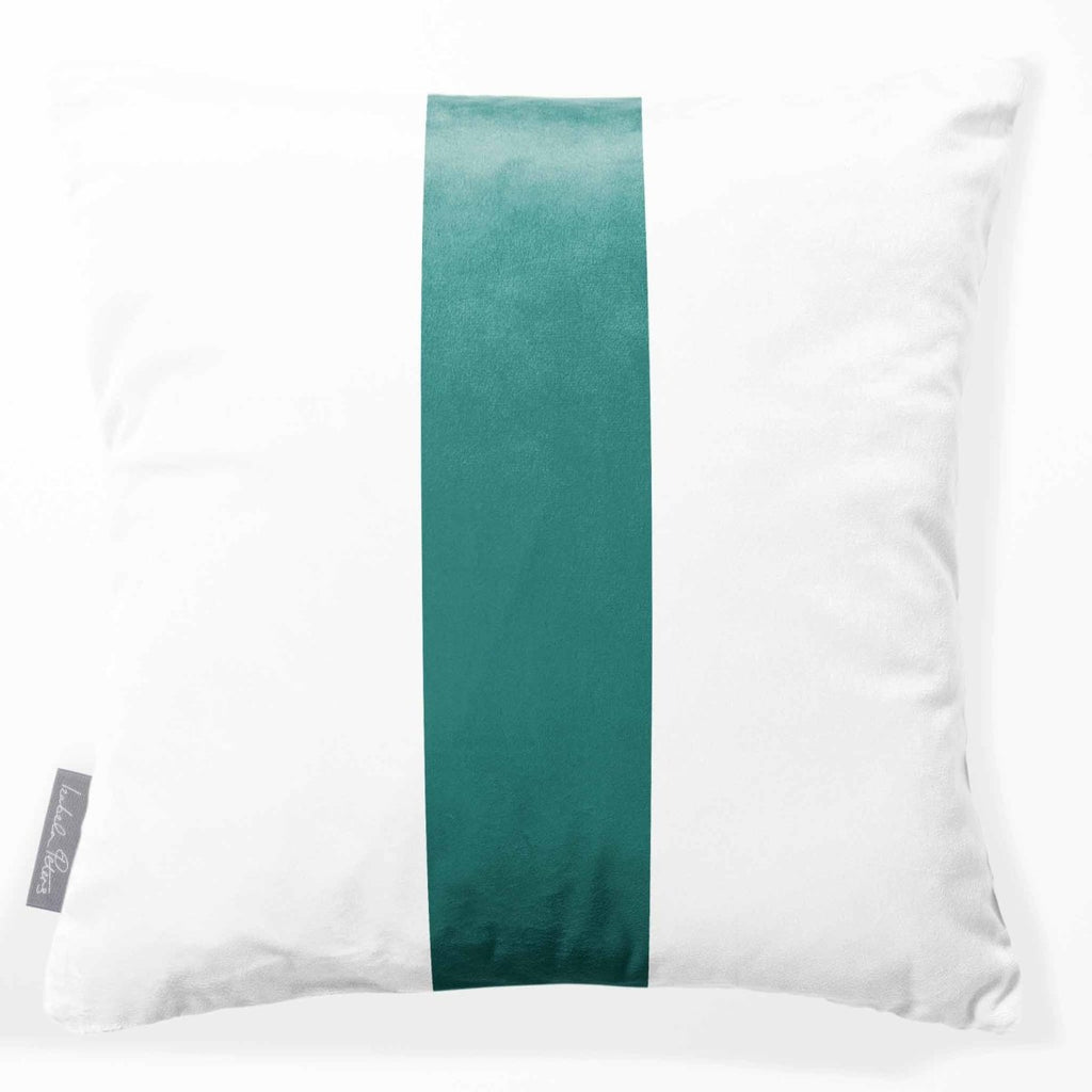 Signature 1 Stripe | Sustainable Velvet Cushion - Forest Biome 40 x 40 cm by Izabela Peters