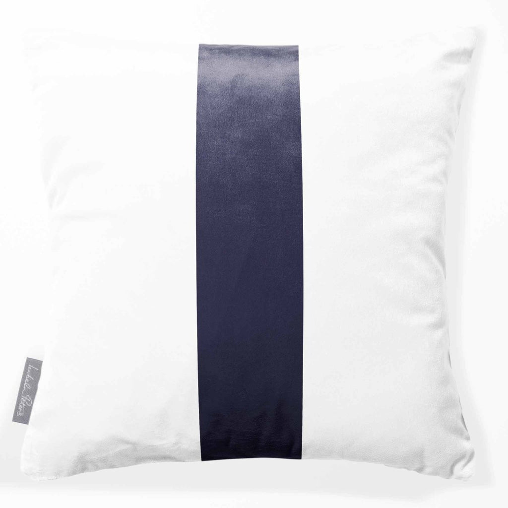 Signature 1 Stripe | Sustainable Velvet Cushion - Graphite 40 x 40 cm by Izabela Peters