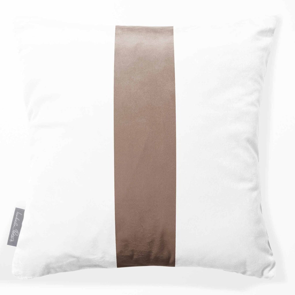 Signature 1 Stripe | Sustainable Velvet Cushion - Dovedale Stone 40 x 40 cm by Izabela Peters