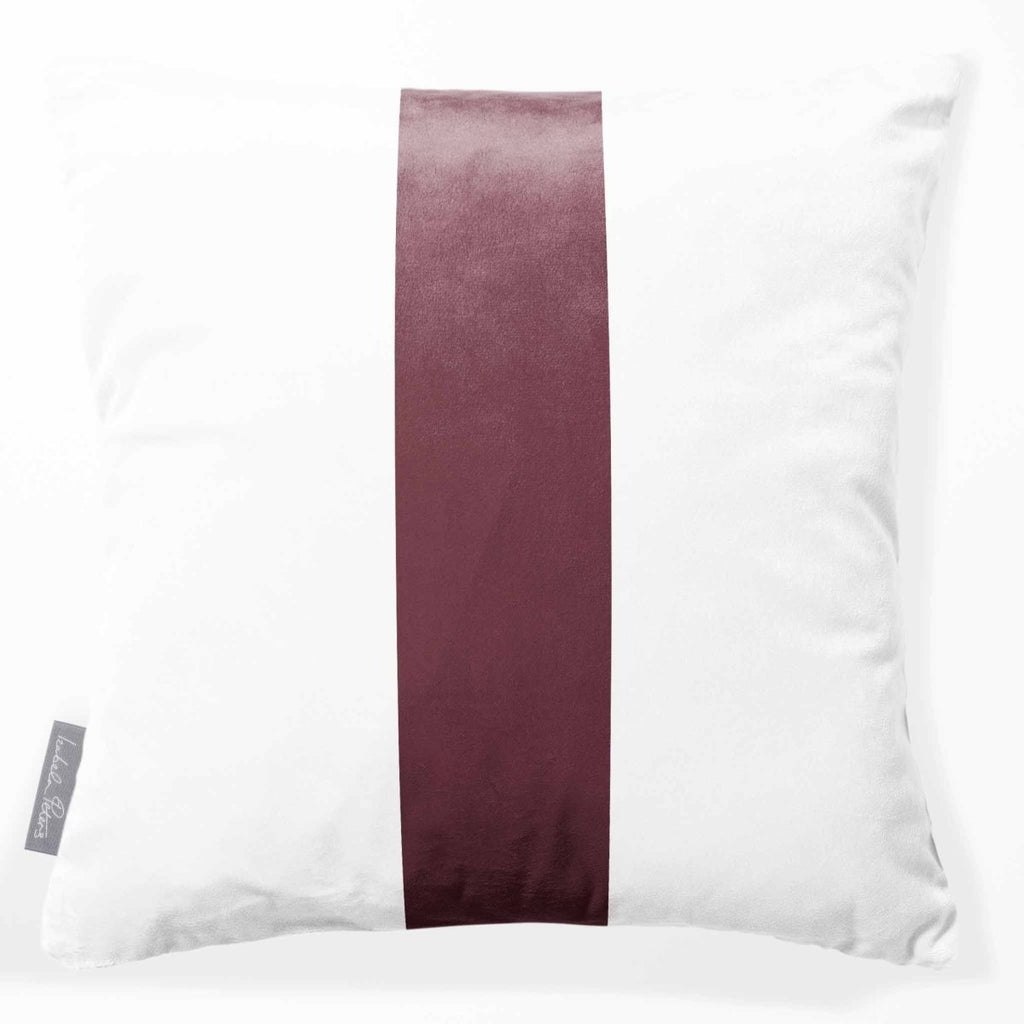 Signature 1 Stripe | Sustainable Velvet Cushion - Italian Grape 40 x 40 cm by Izabela Peters