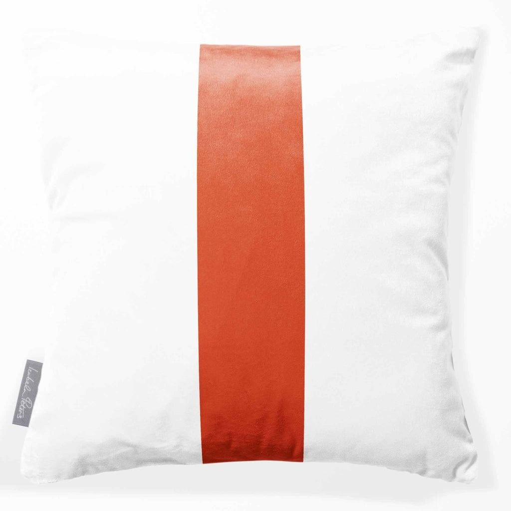 Signature 1 Stripe | Sustainable Velvet Cushion - Burnt Ochre 40 x 40 cm by Izabela Peters