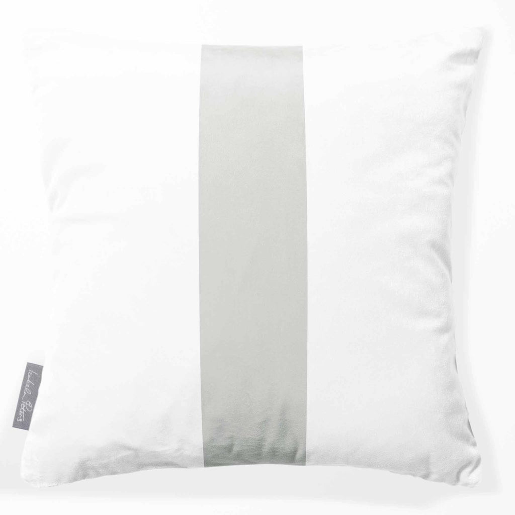 Signature 1 Stripe | Sustainable Velvet Cushion - Storm Grey 40 x 40 cm by Izabela Peters