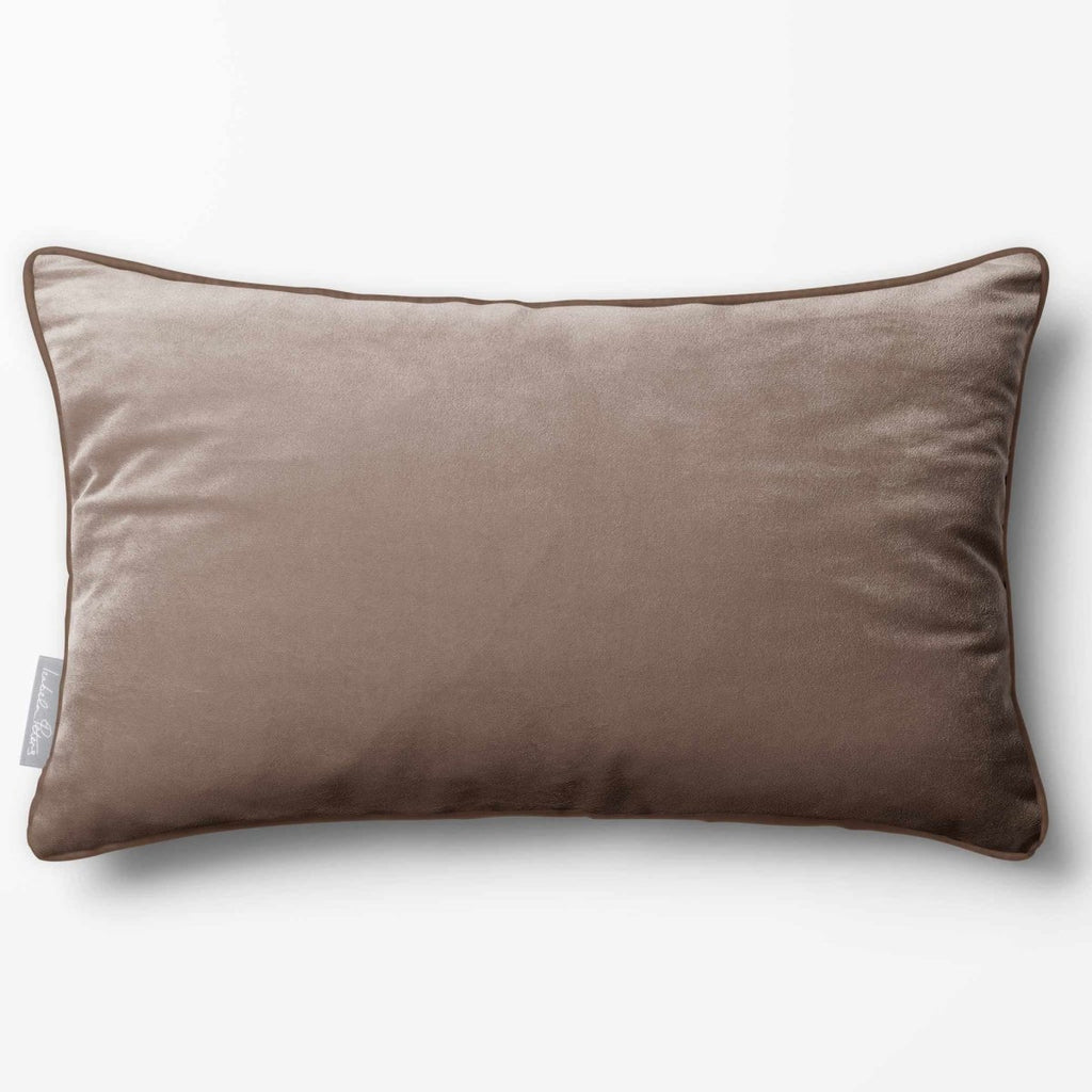 Signature Colours with Piping | Sustainable Velvet Rectangle Cushion - Dovedale Stone 50 x 30 cm by Izabela Peters