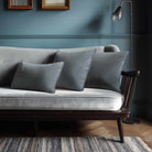 Signature Colours with Piping | Sustainable Velvet Rectangle Cushion - French Grey 50 x 30 cm by Izabela Peters