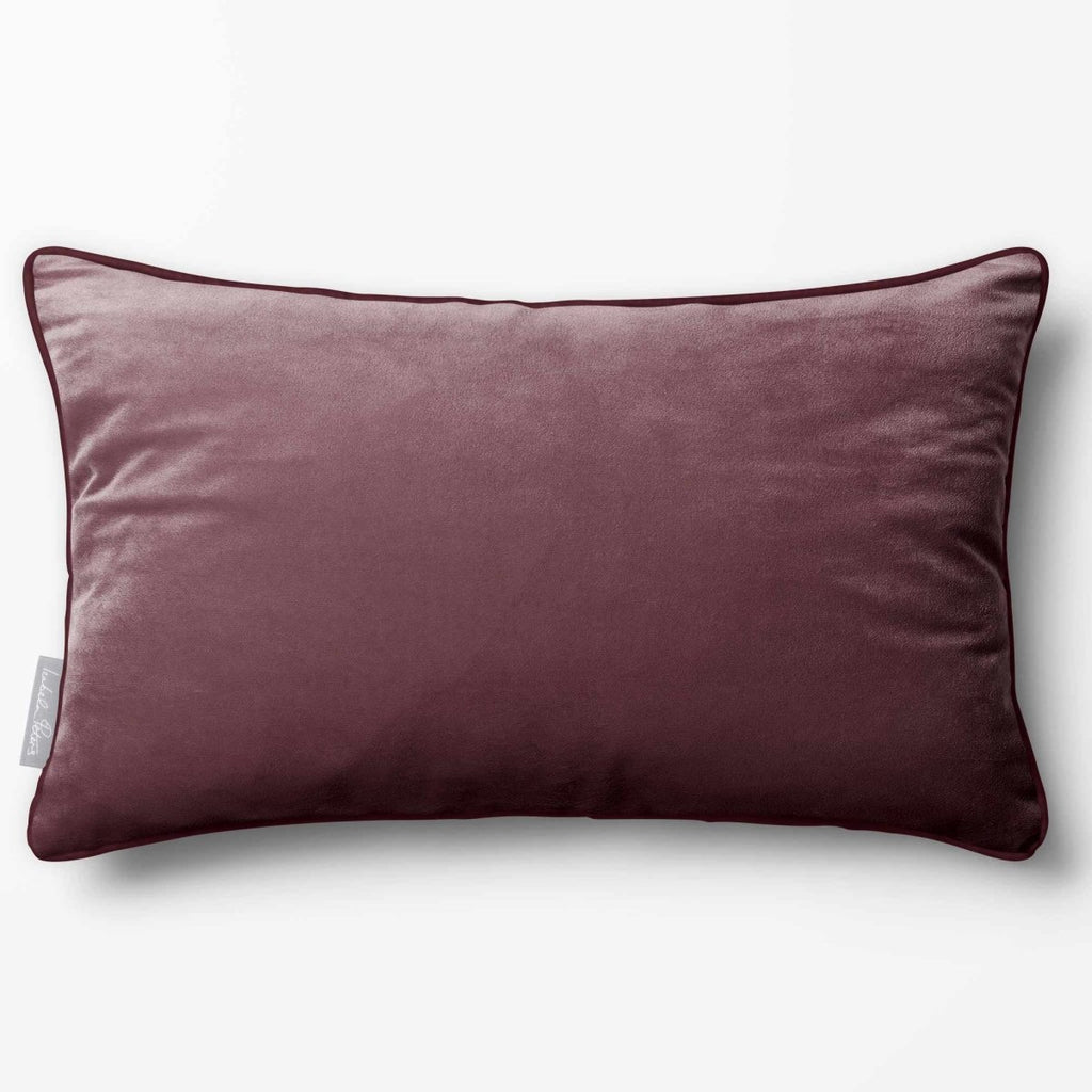 Signature Colours with Piping | Sustainable Velvet Rectangle Cushion - Italian Grape 50 x 30 cm by Izabela Peters