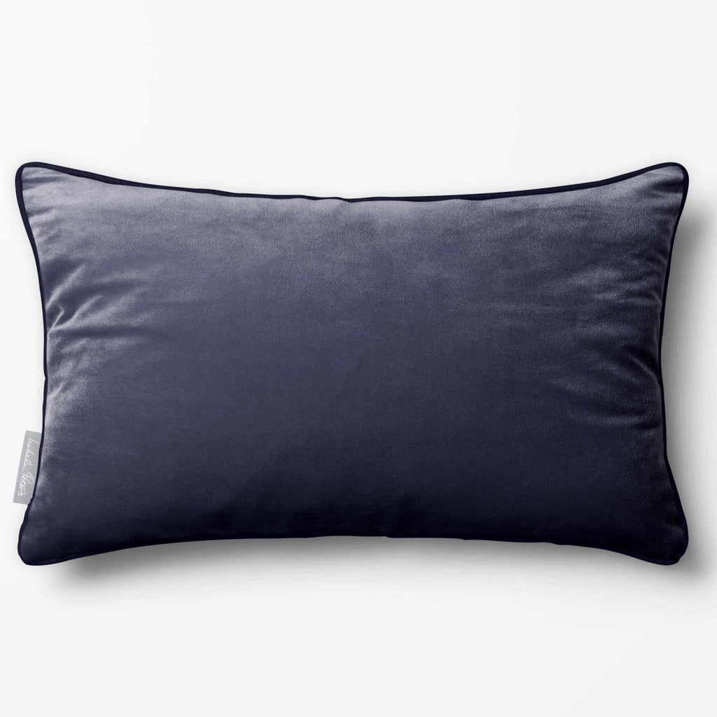 Signature Colours with Piping | Sustainable Velvet Rectangle Cushion - Graphite 50 x 30 cm by Izabela Peters