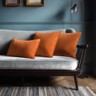 Signature Colours with Piping | Sustainable Velvet Rectangle Cushion - Burnt Orange 50 x 30 cm by Izabela Peters