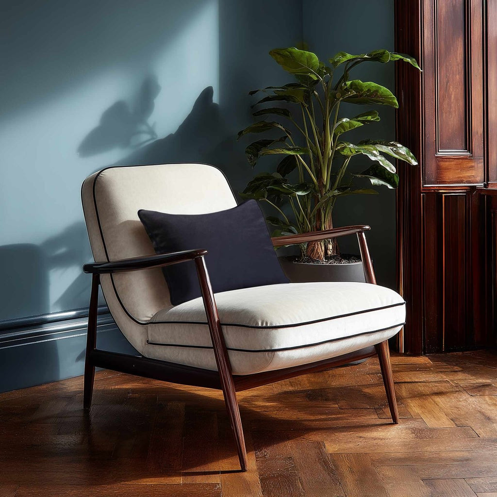 Signature Colours with Piping | Sustainable Velvet Rectangle Cushion - Graphite 50 x 30 cm by Izabela Peters