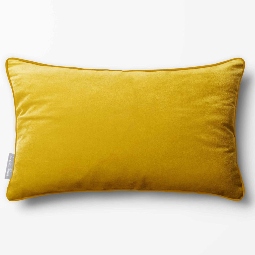 Signature Colours with Piping | Sustainable Velvet Rectangle Cushion - Mustard Ochre 50 x 30 cm by Izabela Peters
