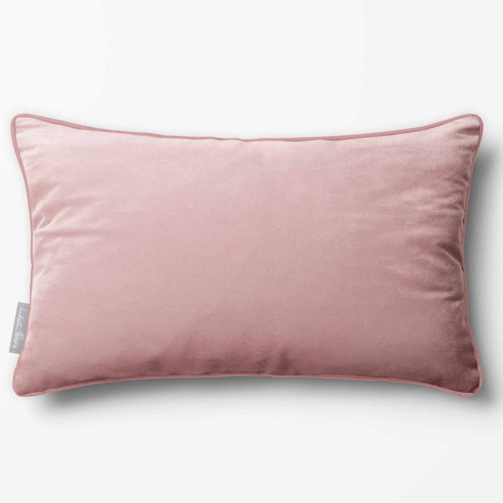 Signature Colours with Piping | Sustainable Velvet Rectangle Cushion - Rosewater 50 x 30 cm by Izabela Peters