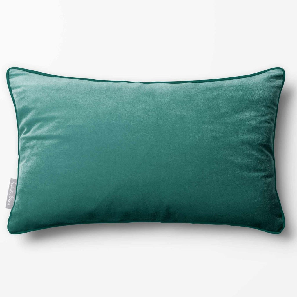Signature Colours with Piping | Sustainable Velvet Rectangle Cushion - Forest Biome 50 x 30 cm by Izabela Peters