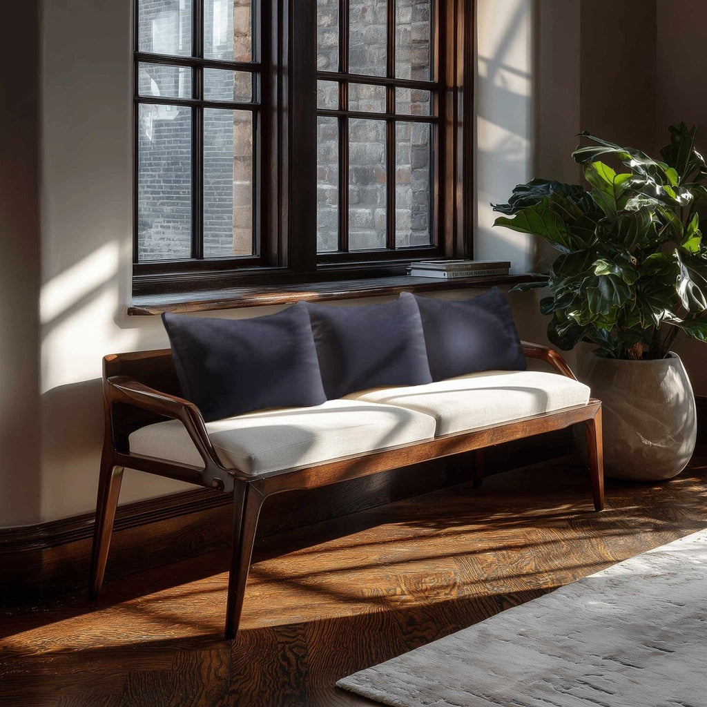 Signature Colours with Piping | Sustainable Velvet Rectangle Cushion - Graphite 50 x 30 cm by Izabela Peters