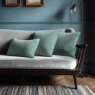 Signature Colours with Piping | Sustainable Velvet Rectangle Cushion - Blue Surf 50 x 30 cm by Izabela Peters