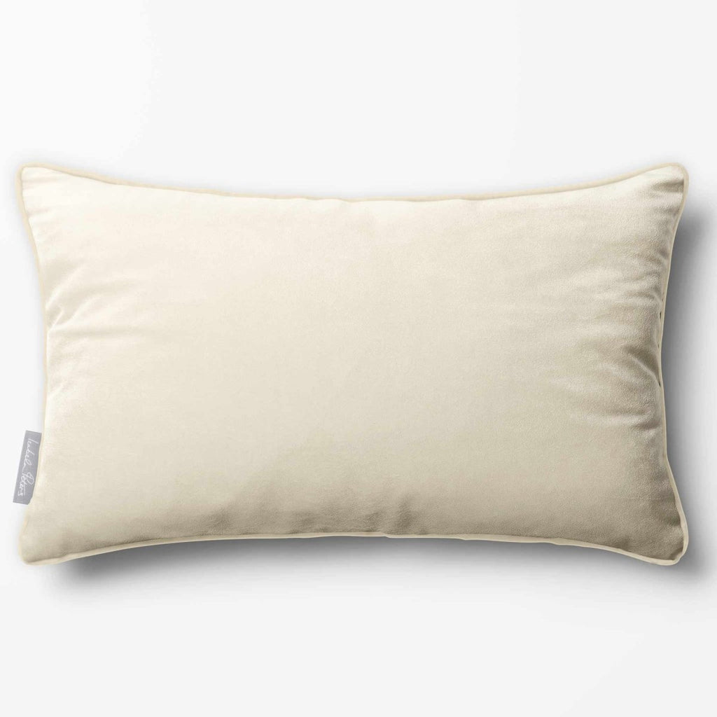 Signature Colours with Piping | Sustainable Velvet Rectangle Cushion - Ivory Cream 50 x 30 cm by Izabela Peters