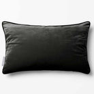 Signature Colours with Piping | Sustainable Velvet Rectangle Cushion - Charcoal 50 x 30 cm by Izabela Peters