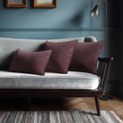 Signature Colours with Piping | Sustainable Velvet Rectangle Cushion - Italian Grape 50 x 30 cm by Izabela Peters