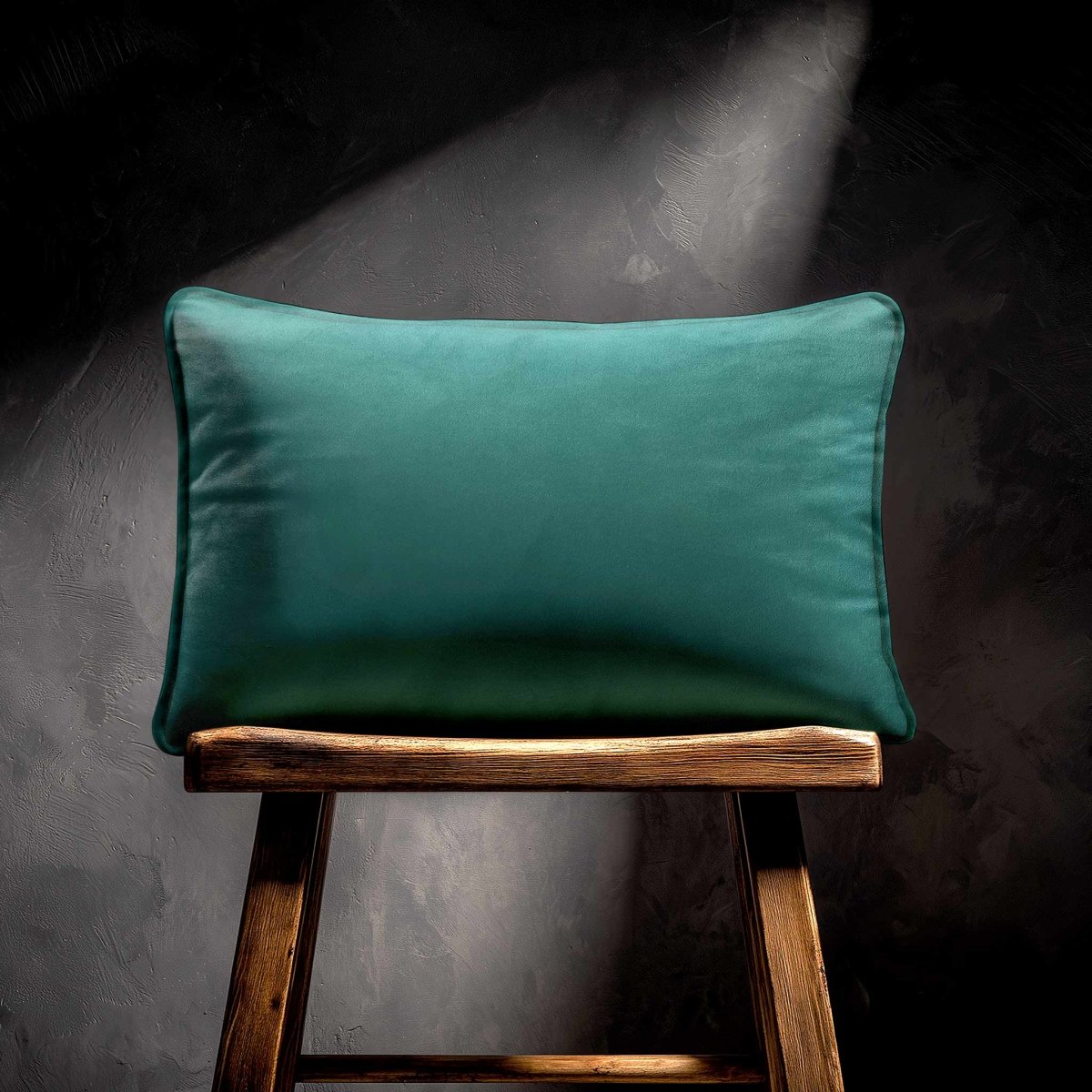 Signature Colours with Piping | Sustainable Velvet Rectangle Cushion - Forest Biome 50 x 30 cm by Izabela Peters