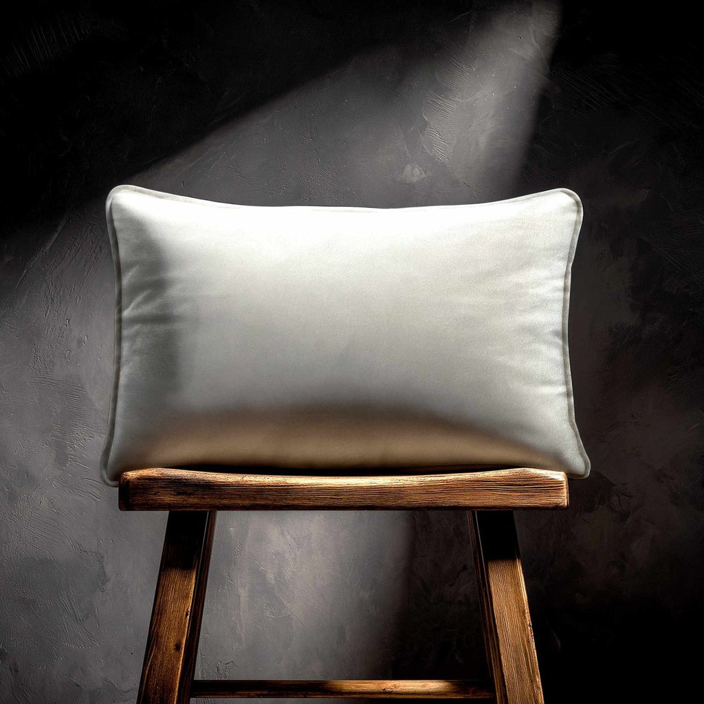 Signature Colours with Piping | Sustainable Velvet Rectangle Cushion - Storm Grey 50 x 30 cm by Izabela Peters