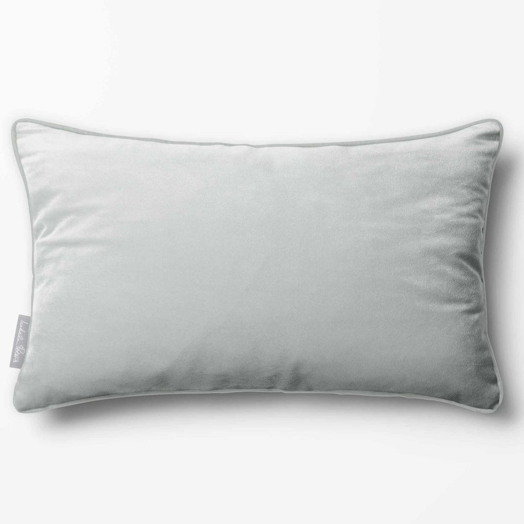 Signature Colours with Piping | Sustainable Velvet Rectangle Cushion - Storm Grey 50 x 30 cm by Izabela Peters