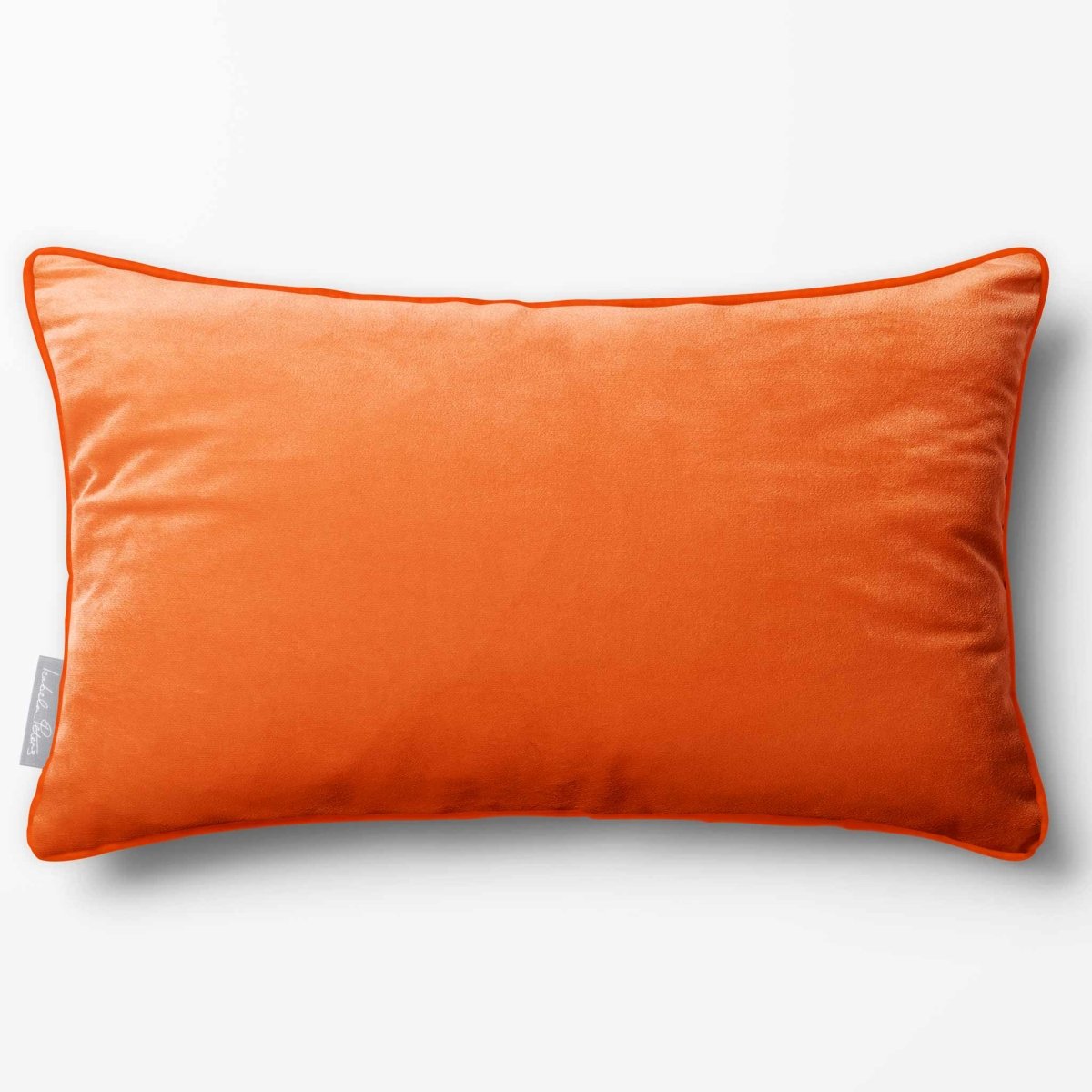 Signature Colours with Piping | Sustainable Velvet Rectangle Cushion - Burnt Orange 50 x 30 cm by Izabela Peters
