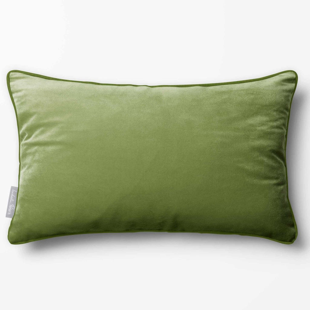 Signature Colours with Piping | Sustainable Velvet Rectangle Cushion - Golden Lime 50 x 30 cm by Izabela Peters