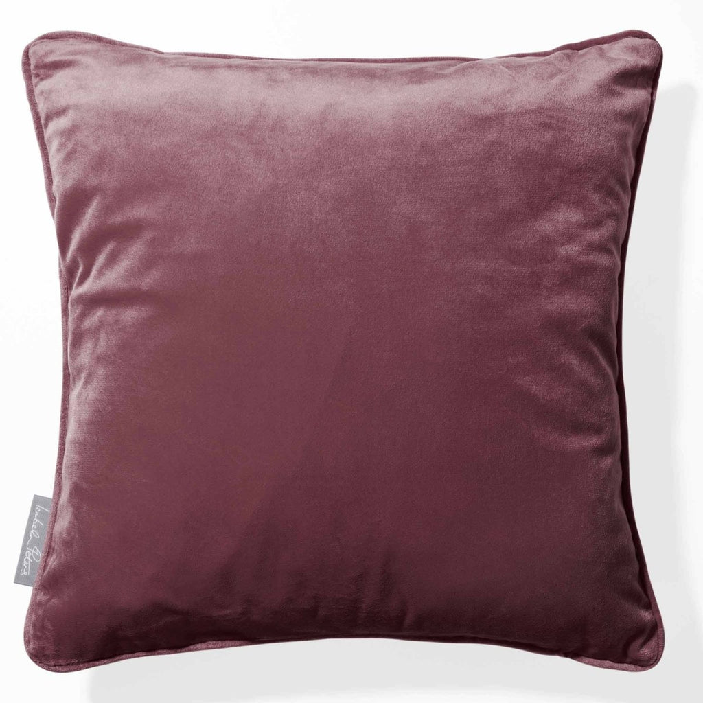 Signature Colourways | Piped Sustainable Velvet Cushion - Italian Grape 40 x 40 cm by Izabela Peters
