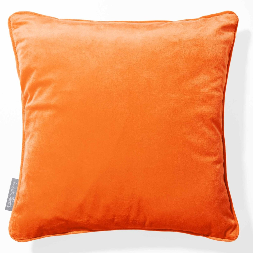 Signature Colourways | Piped Sustainable Velvet Cushion - Burnt Orange 40 x 40 cm by Izabela Peters