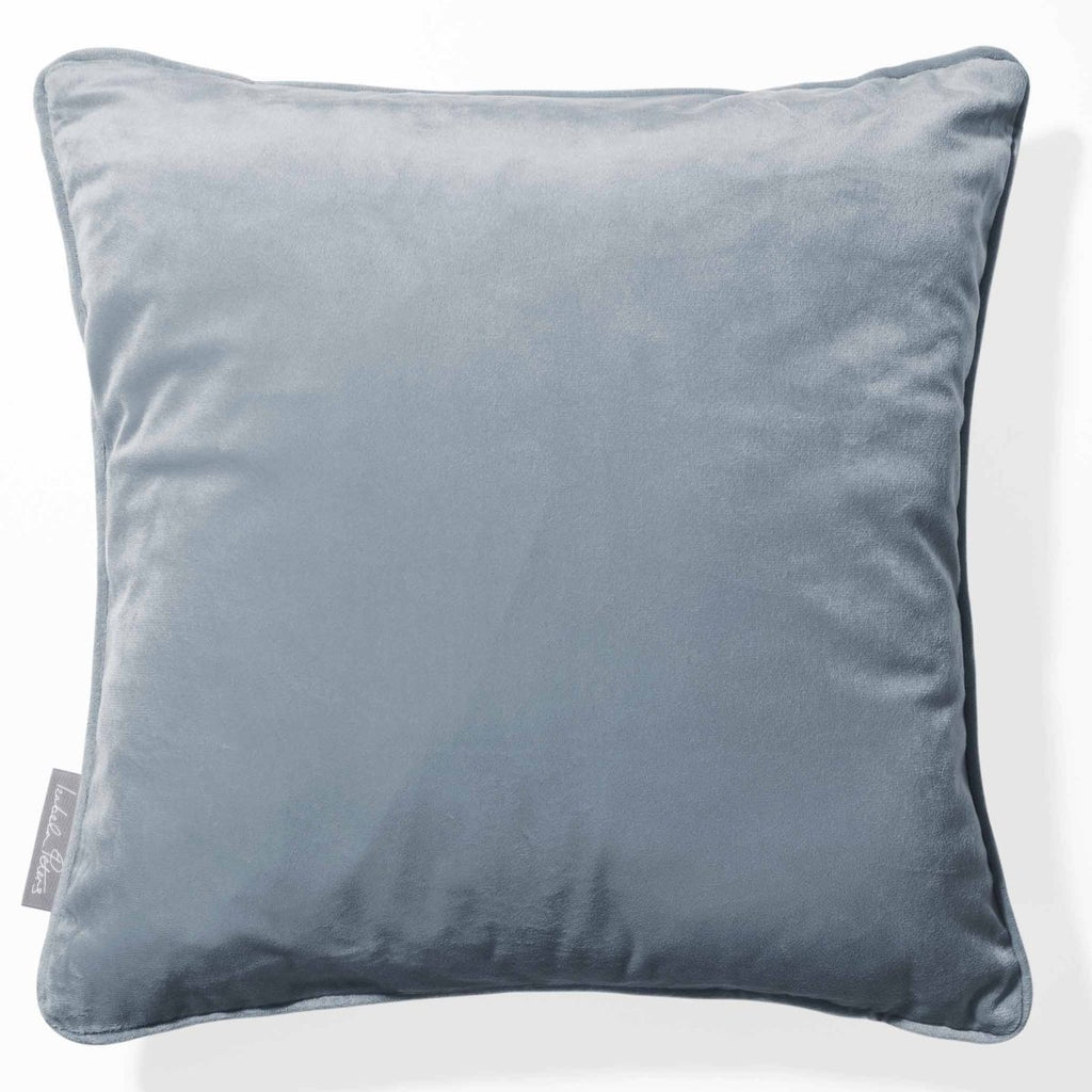 Signature Colourways | Piped Sustainable Velvet Cushion - French Grey 40 x 40 cm by Izabela Peters