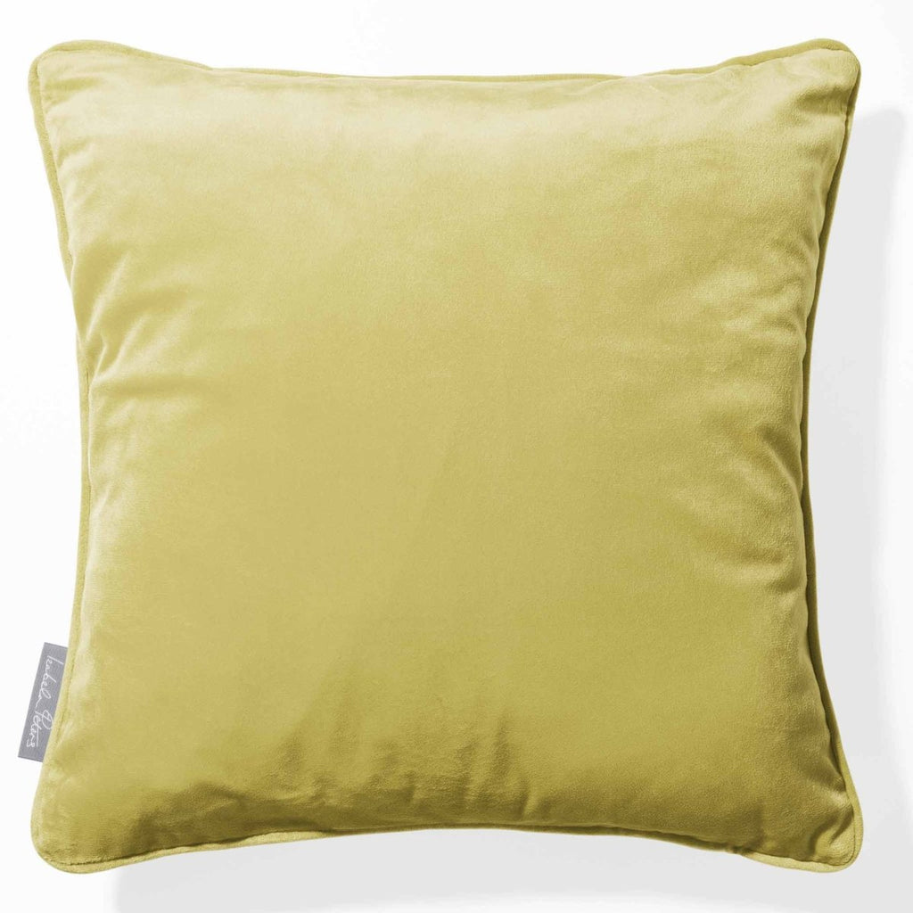 Signature Colourways | Piped Sustainable Velvet Cushion - Sage 40 x 40 cm by Izabela Peters