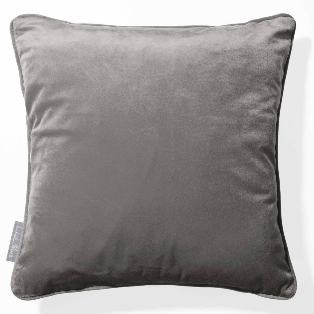Signature Colourways | Piped Sustainable Velvet Cushion - Beluga 40 x 40 cm by Izabela Peters