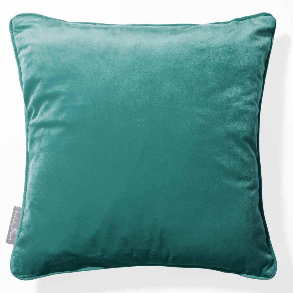 Signature Colourways | Piped Sustainable Velvet Cushion - Forest Biome 40 x 40 cm by Izabela Peters