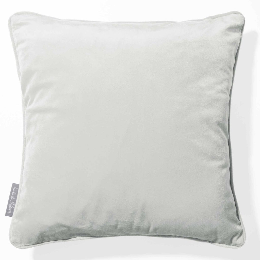 Signature Colourways | Piped Sustainable Velvet Cushion - Storm Grey 40 x 40 cm by Izabela Peters