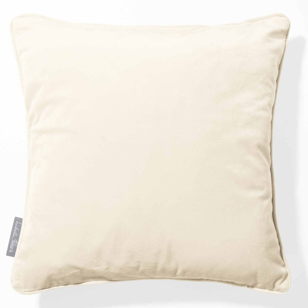 Signature Colourways | Piped Sustainable Velvet Cushion - Ivory Cream 40 x 40 cm by Izabela Peters