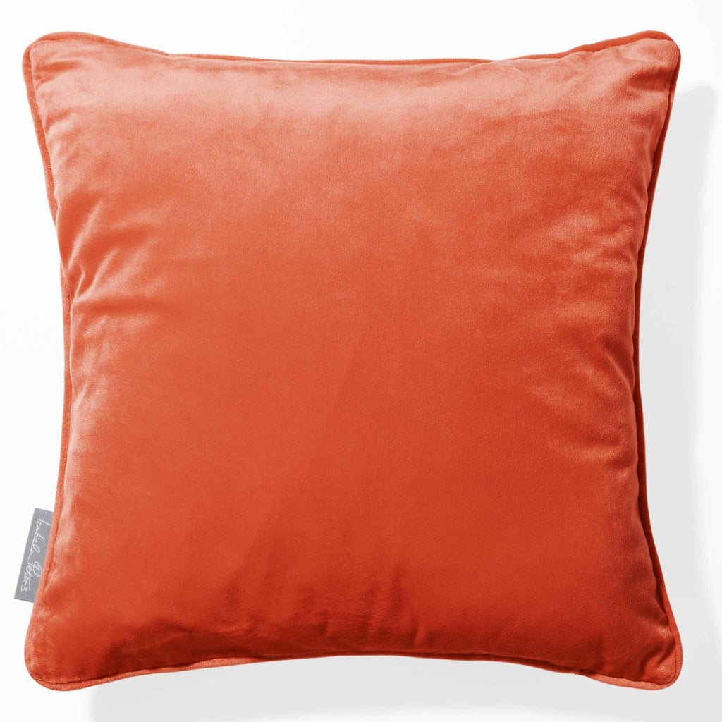 Signature Colourways | Piped Sustainable Velvet Cushion - Burnt Ochre 40 x 40 cm by Izabela Peters