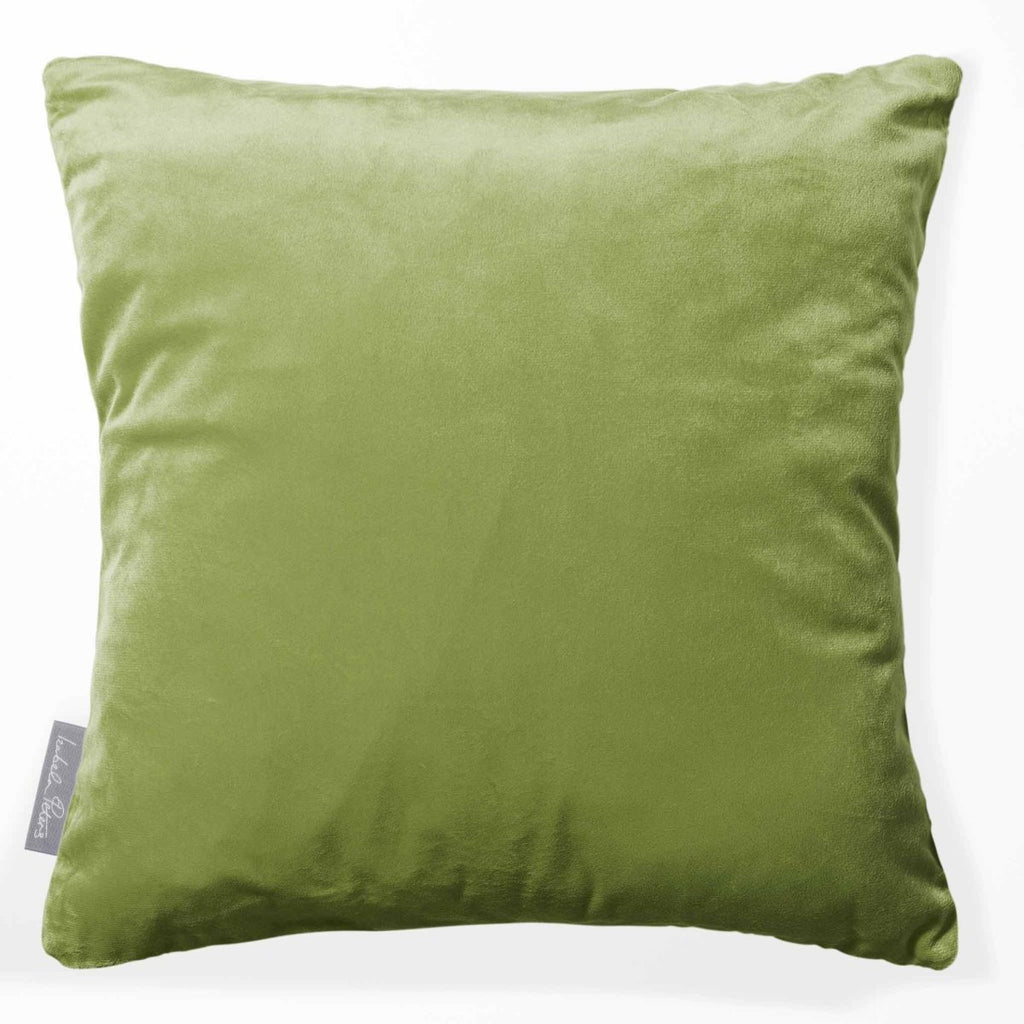 Signature Colourways | Sustainable Velvet Cushion - Golden Lime 40 x 40 cm by Izabela Peters
