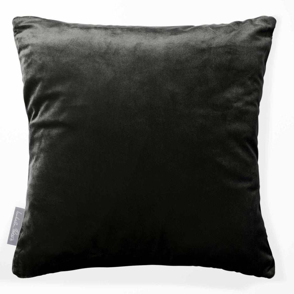 Signature Colourways | Sustainable Velvet Cushion - Charcoal 40 x 40 cm by Izabela Peters