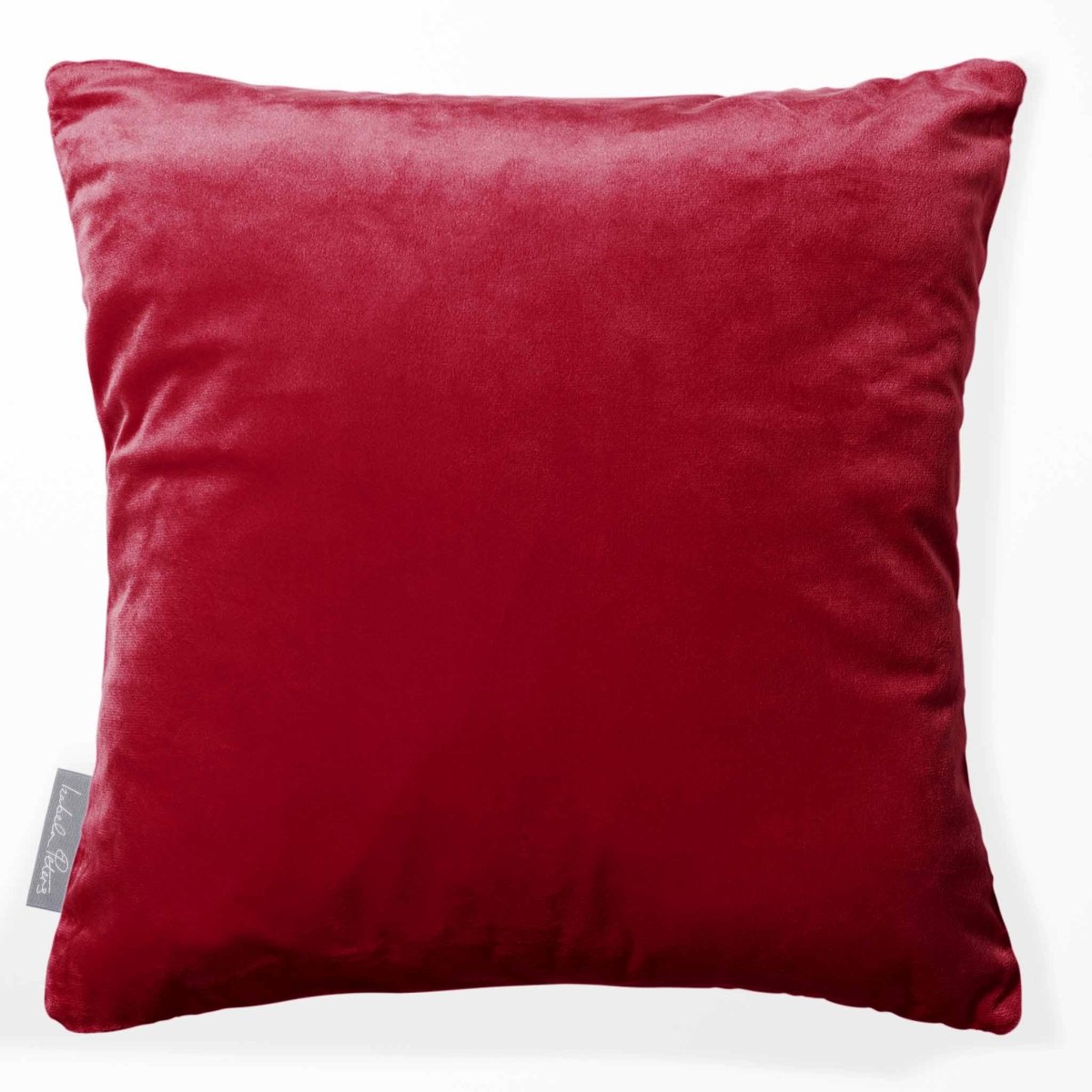 Signature Colourways | Sustainable Velvet Cushion - Raspberry Red 40 x 40 cm by Izabela Peters