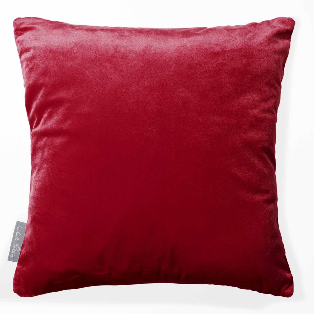 Signature Colourways | Sustainable Velvet Cushion - Raspberry Red 40 x 40 cm by Izabela Peters