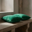 Signature Colourways | Sustainable Velvet Cushion - Emerald Green 40 x 40 cm Standard by Izabela Peters